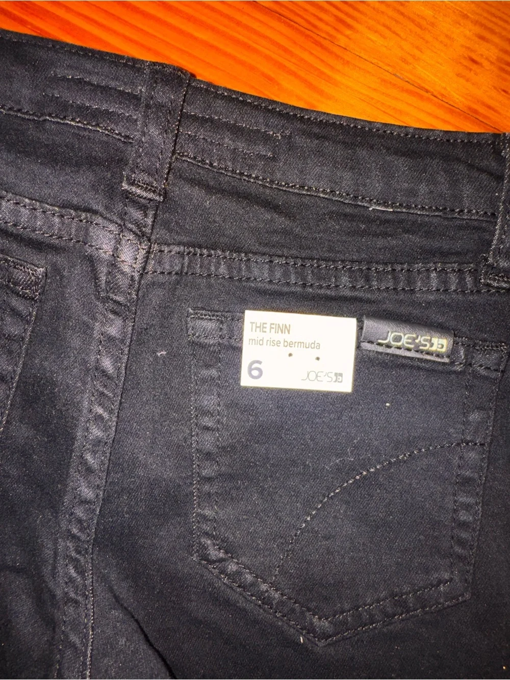 Joe's Jeans the Finn Black Frayed-Hem Denim Bermuda Shorts